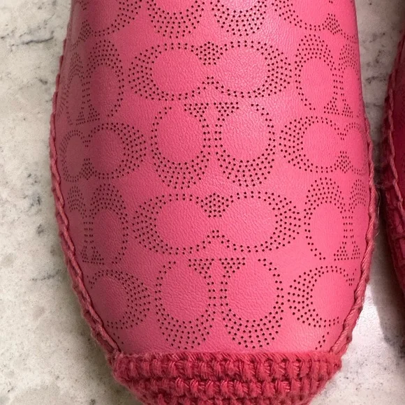 Coach Charlie Espadrilles Pink Petunia Leather Shoes Women’s 8 New - Picture 6 of 11